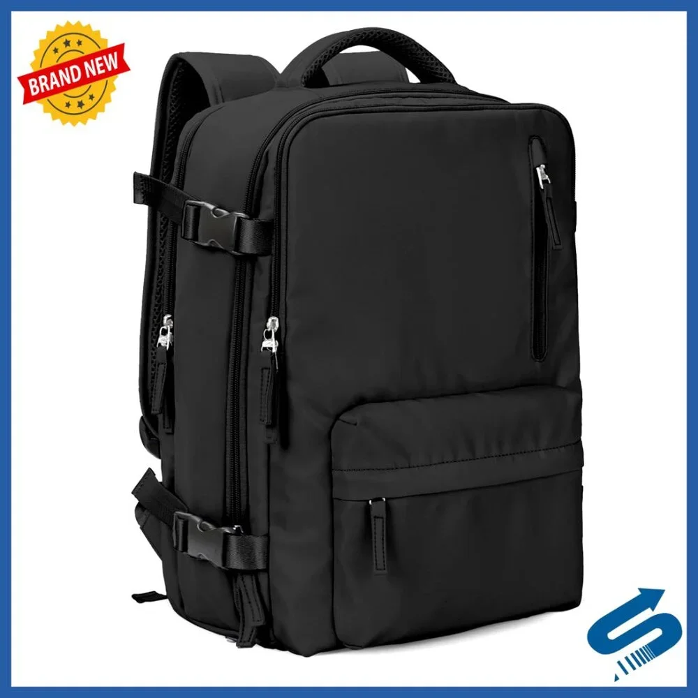 Large Travel Backpack Waterproof Laptop Compartment Adjustable Straps Trolley